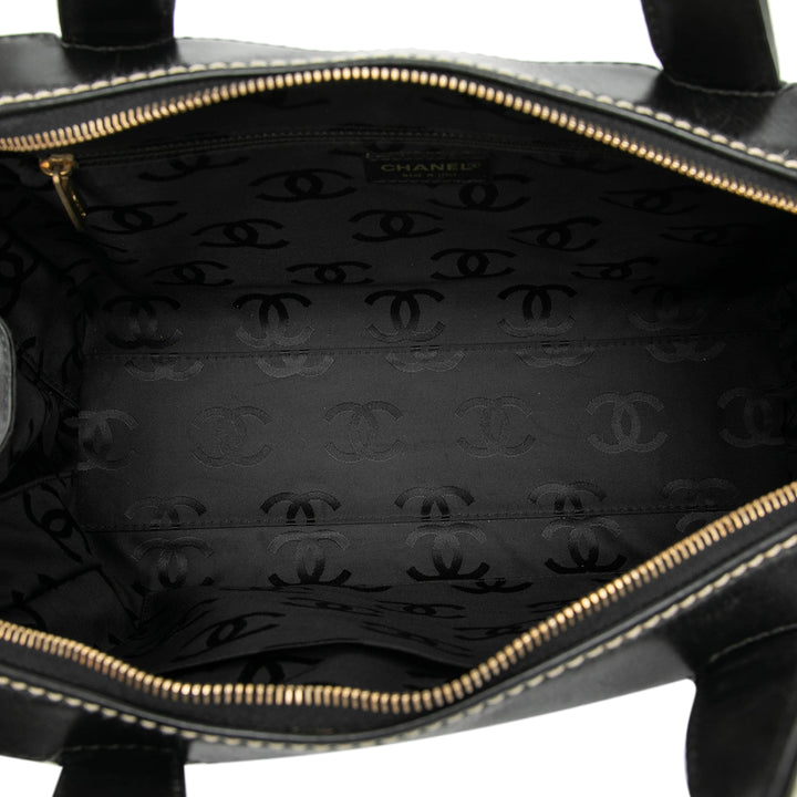 Chanel CC Cuir d’agneau Wild Stitch Sac à main Noir