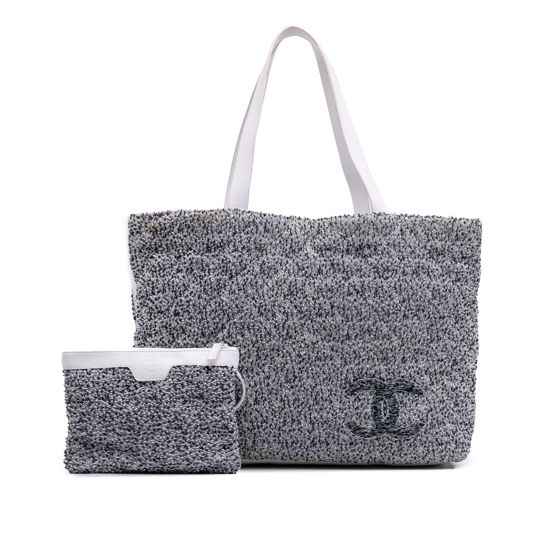 CC Terry Cloth Beach Tote Gray - Gaby Paris
