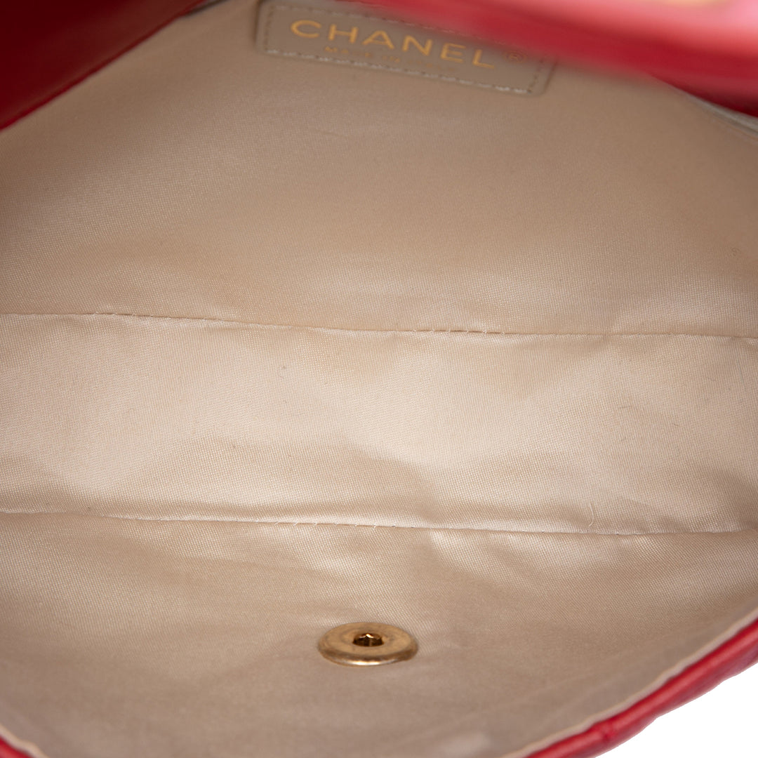 Chanel Medium Classic Cuir d’agneau Marine Charms Simple rabat