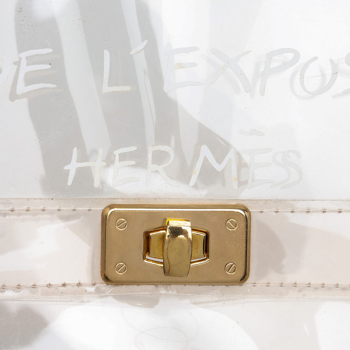 Hermès Sac à main Vinyl Souvenir De L Exposition Kelly Blanc – vue 5 – GABY PARIS