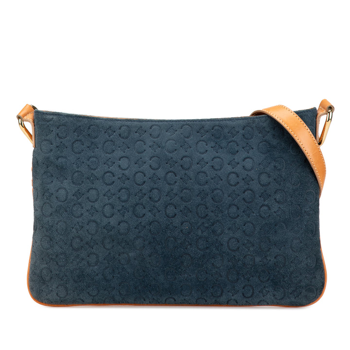 C Macadam Suede Shoulder Bag Blue - Gaby Paris