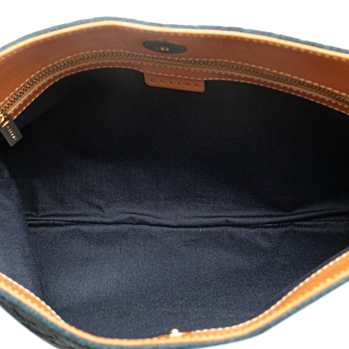 C Macadam Suede Shoulder Bag Blue - Gaby Paris