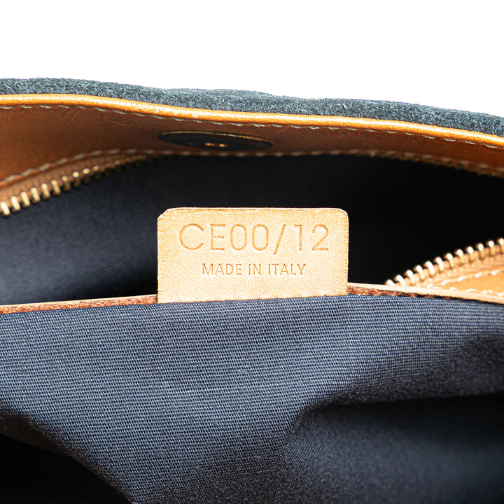 C Macadam Suede Shoulder Bag Blue - Gaby Paris