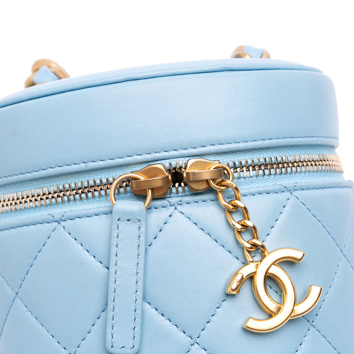 Chanel Mini CC Matelassé Cuir d’agneau Vertical Vanity