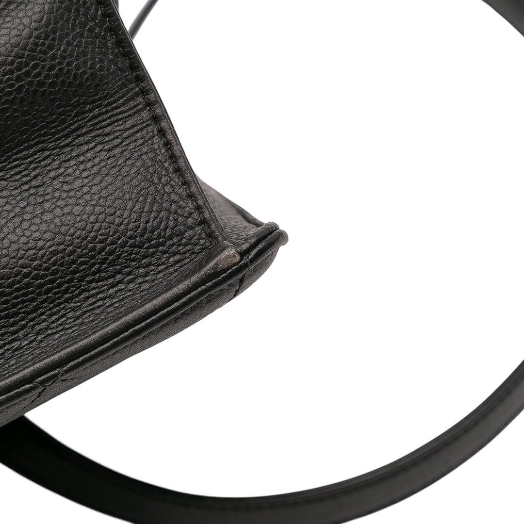 Jumbo CC Quilted Caviar Chunky Chain Flap Black - Gaby Paris