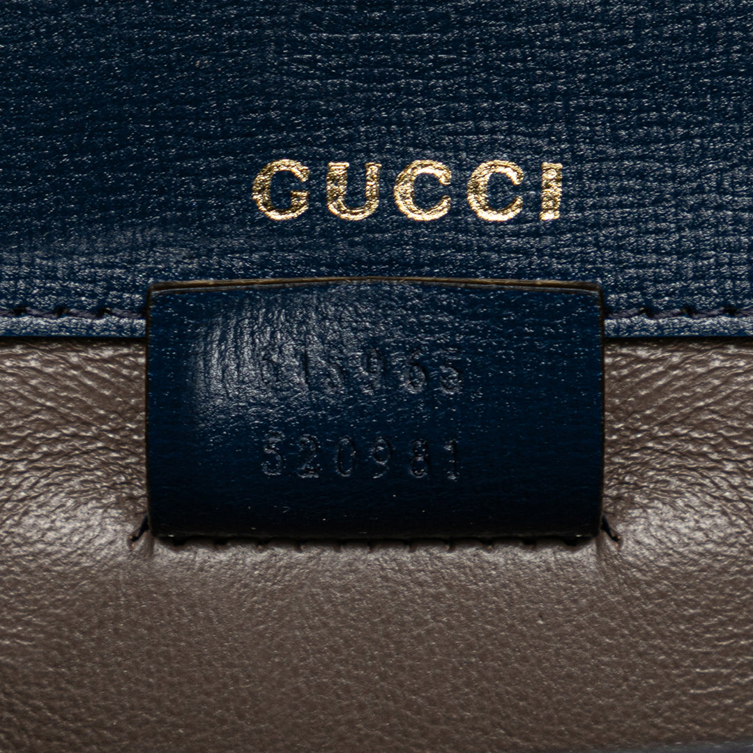 Gucci Mini Leather Sylvie 1969 Crossbody Blue - GABY PARIS