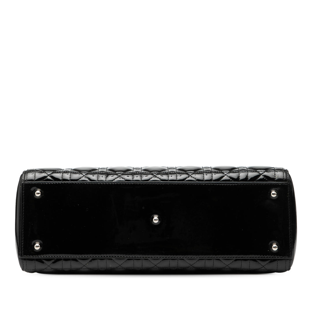 Dior Large Cuir verni Cannage Lady Dior