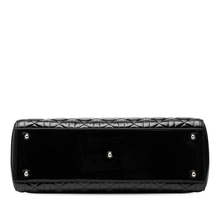 Dior Large Cuir verni Cannage Lady Dior