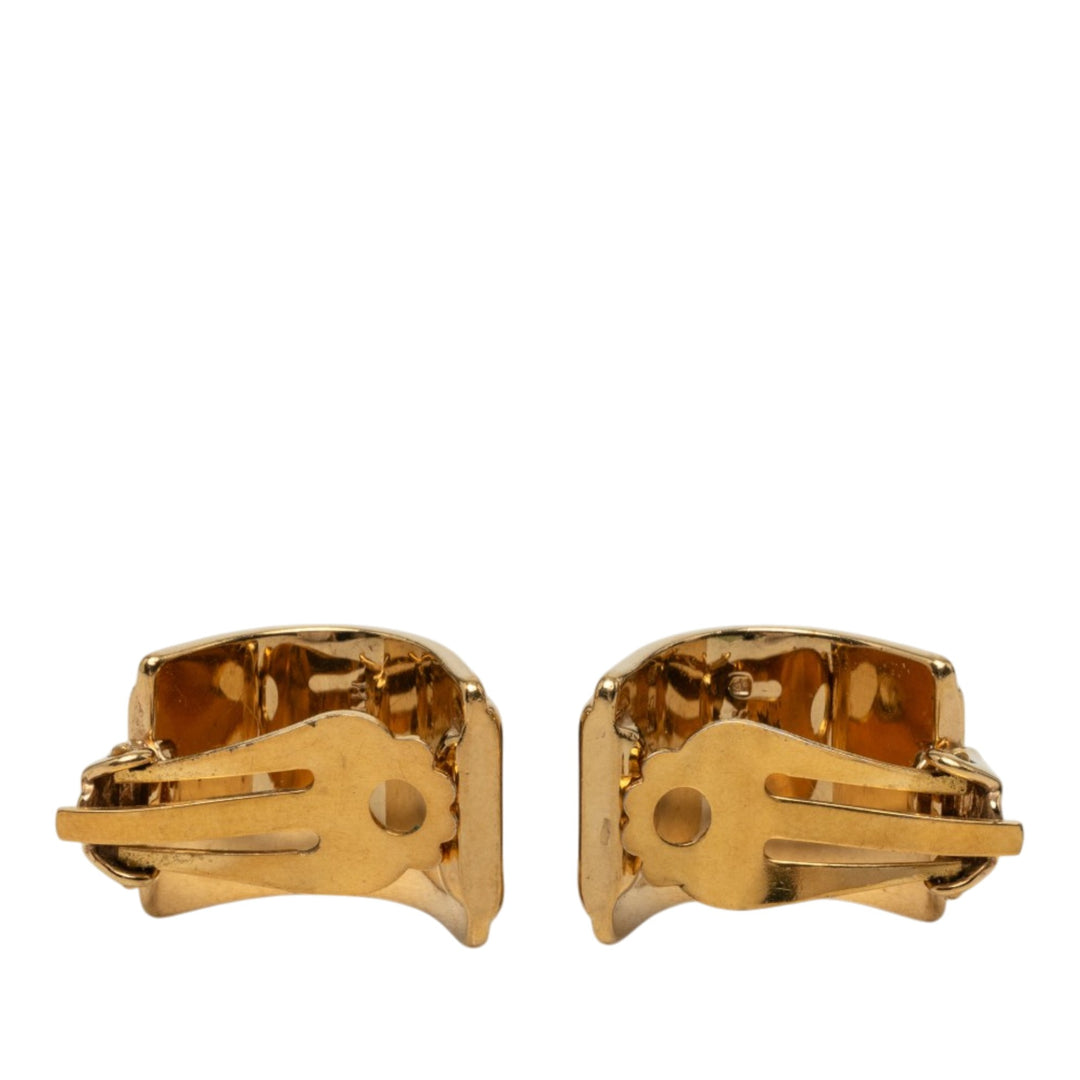 Hermès plaqué Émail Cloisonne À clip Boucles d'oreilles Métal