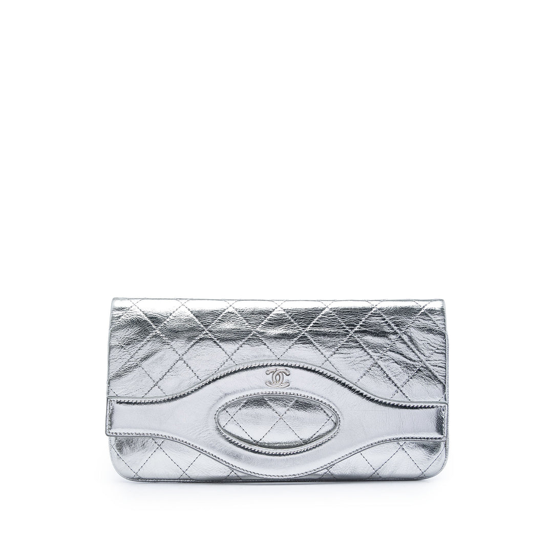 Matelassé Métallisé 31 Pochette Cuir de veau Argenté