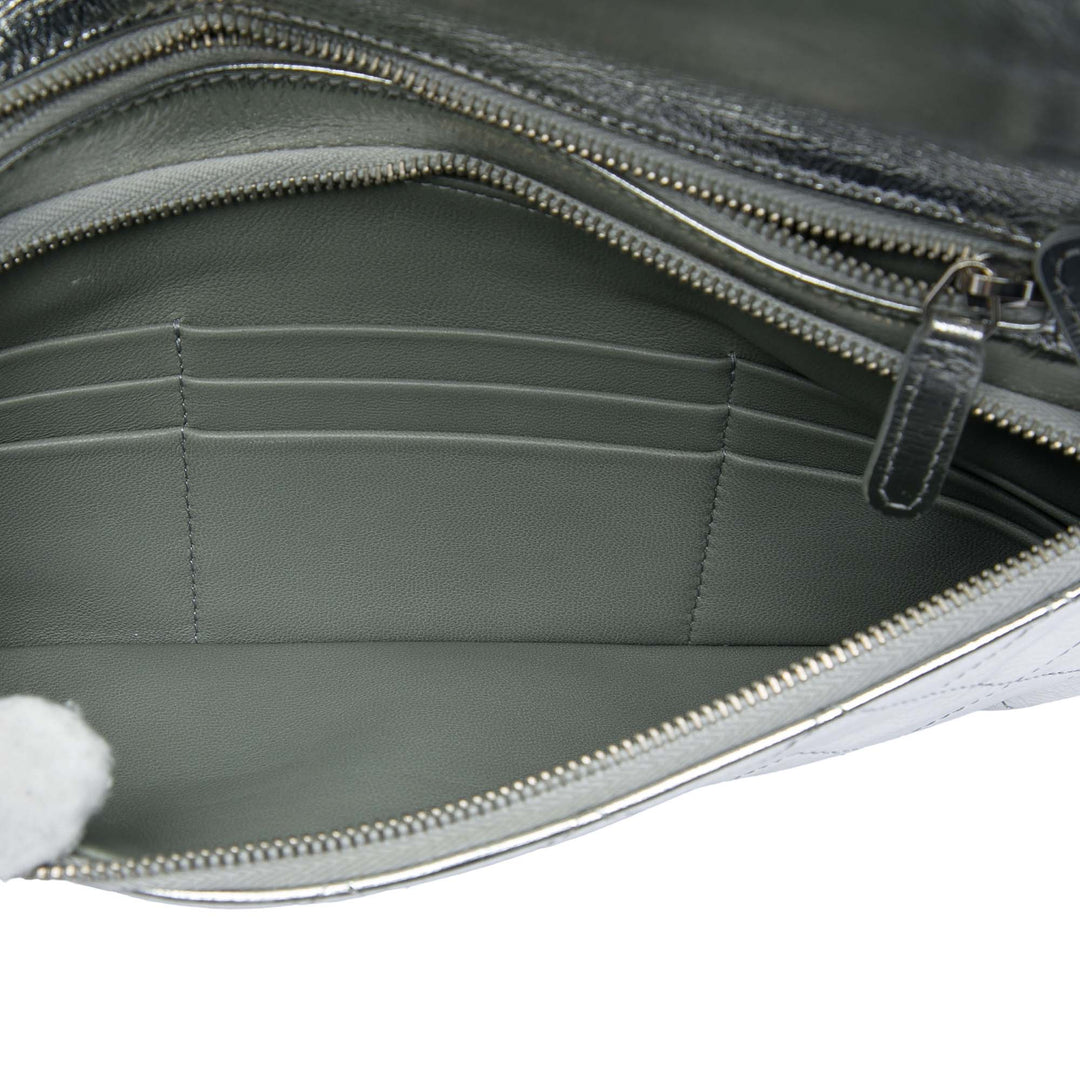 Matelassé Métallisé 31 Pochette Cuir de veau Argenté