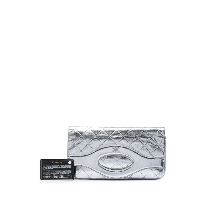 Matelassé Métallisé 31 Pochette Cuir de veau Argenté