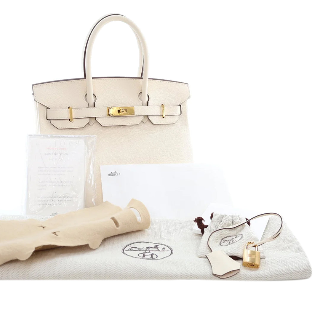 Epsom Birkin Retourne 30 White - Gaby Paris