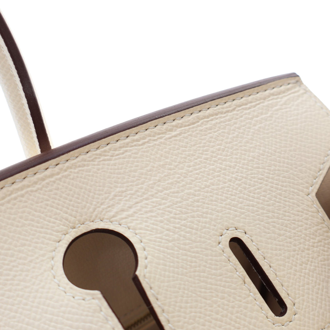 Epsom Birkin Retourne 30 White - Gaby Paris