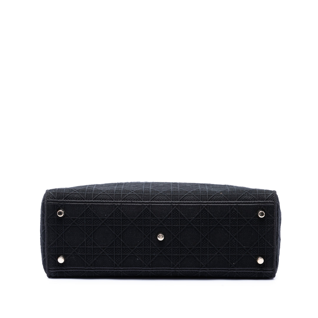 Dior Large brodé Toile Cannage Lady D Lite