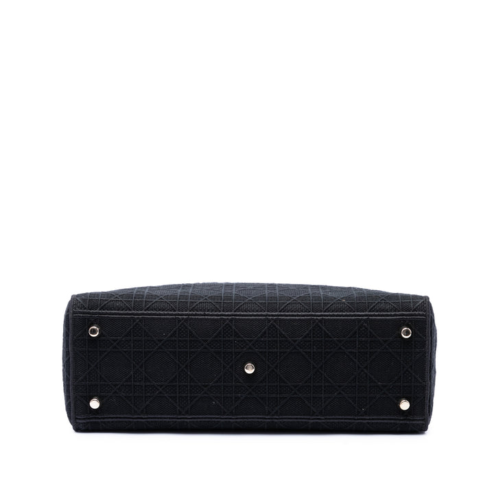 Dior Large brodé Toile Cannage Lady D Lite