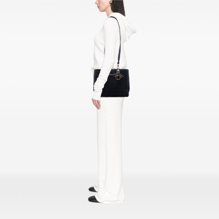 Dior Large brodé Toile Cannage Lady D Lite