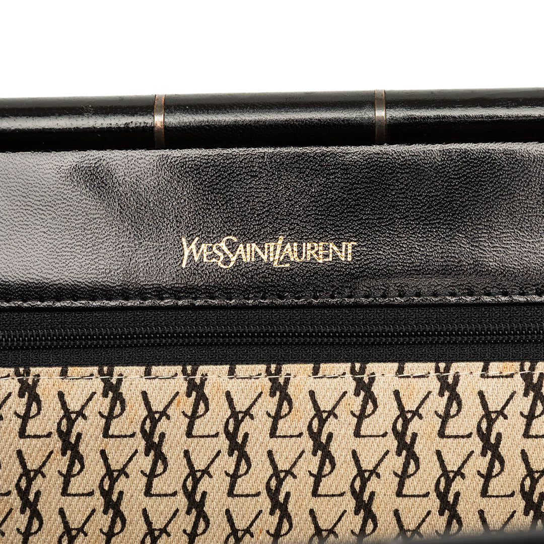 Saint Laurent Pochette Chevron Armature Cuir de veau Noir – vue 5 – GABY PARIS