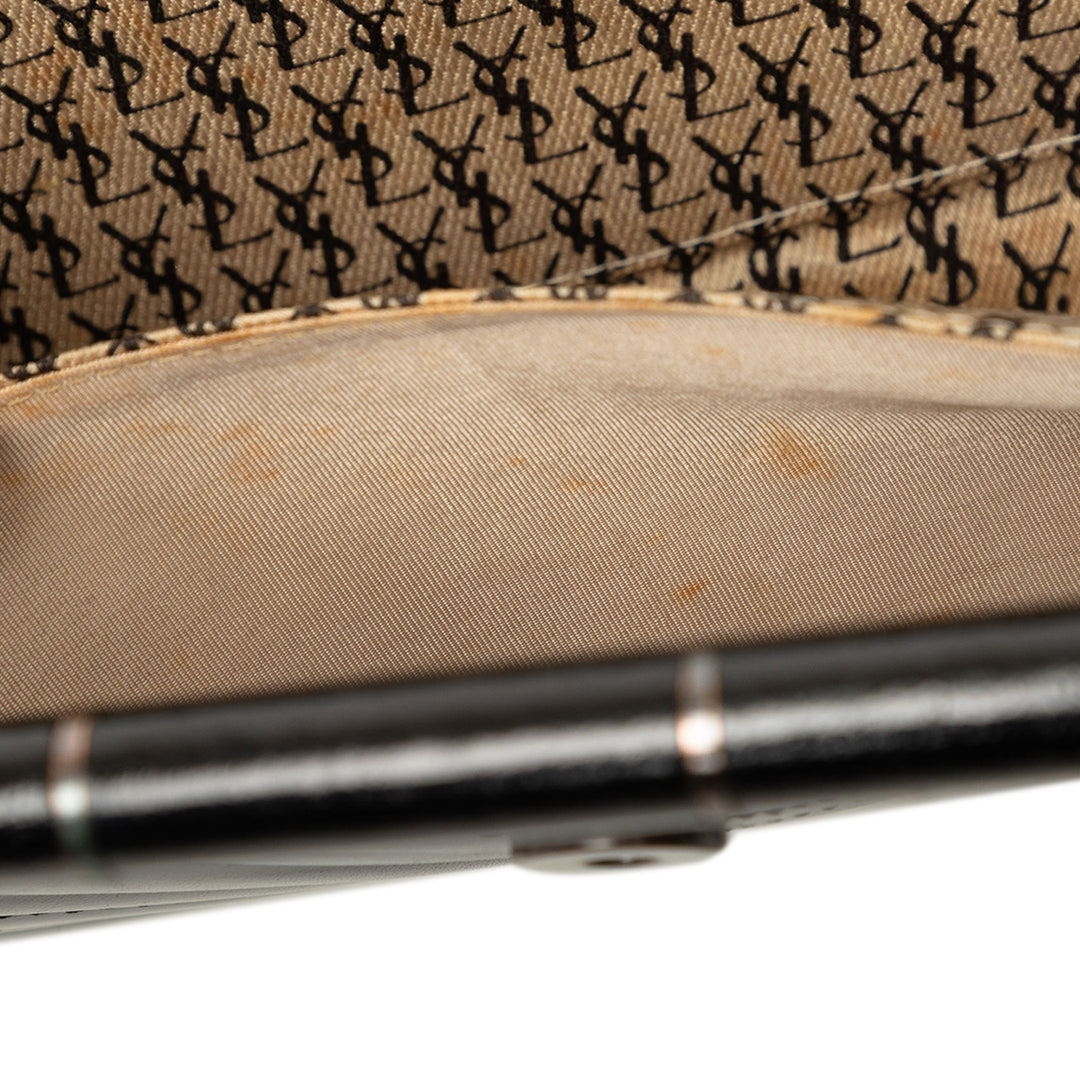 Saint Laurent Pochette Chevron Armature Cuir de veau Noir – vue 7 – GABY PARIS