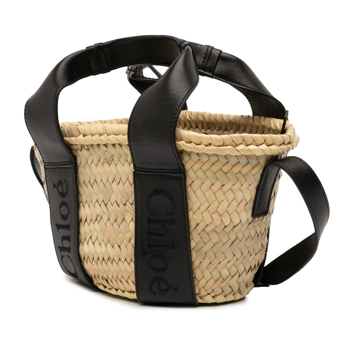 Chloé Small Raffia et Smooth Cuir de veau Sense Basket Cabas