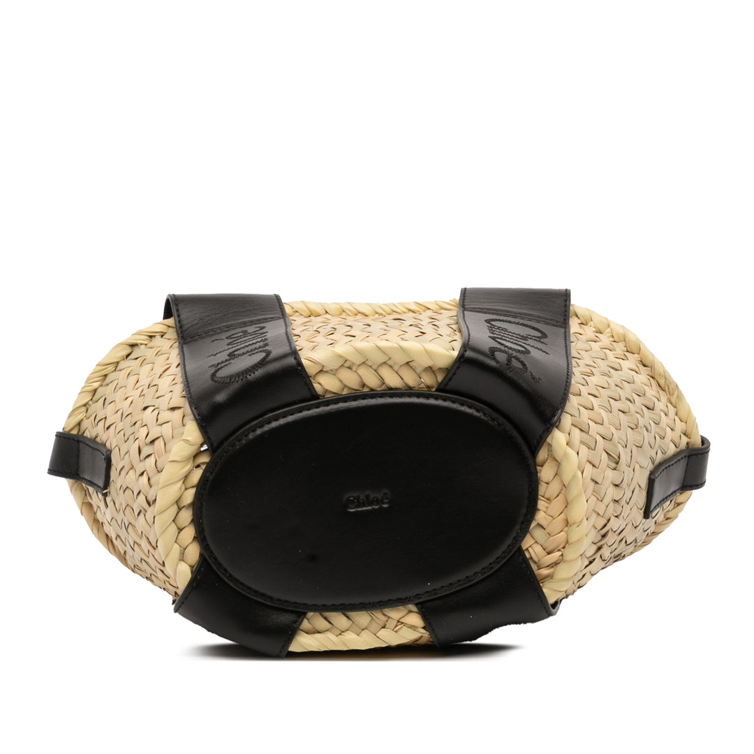 Chloé Small Raffia et Smooth Cuir de veau Sense Basket Cabas