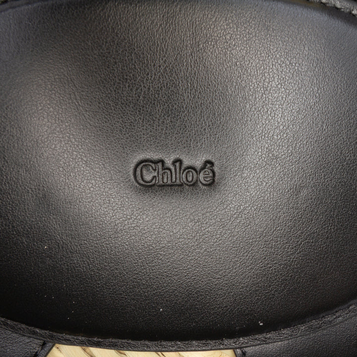 Chloé Small Raffia et Smooth Cuir de veau Sense Basket Cabas