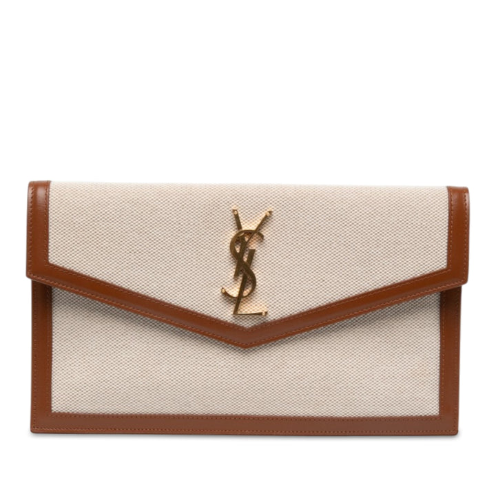 Saint Laurent Uptown Pochette Marron – vue principale – GABY PARIS