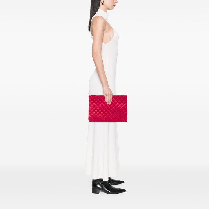 Chanel Large Matelassé Cuir d’agneau O Étui Pochette