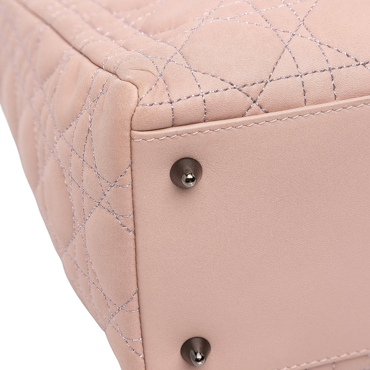 Dior Medium Cuir d’agneau Cannage Lady Dior Rose – GABY PARIS Authentique