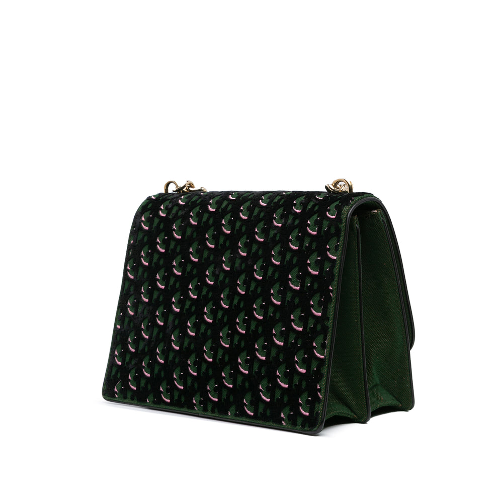 Oblique Velvet Diorama Satchel Green - Gaby Paris