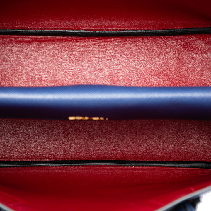 Prada Sac à main Double Poignée Saffiano Moyen Bleu – vue 4 – GABY PARIS