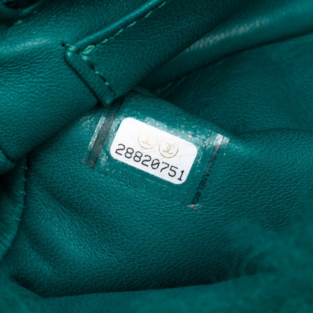 Chanel Small CC Shearling Simple rabat Vert