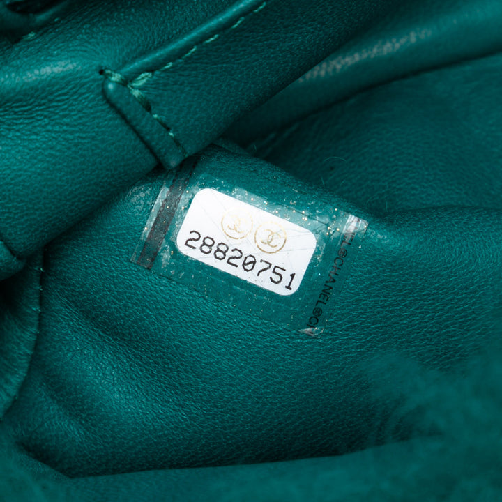 Chanel Small CC Shearling Simple rabat Vert