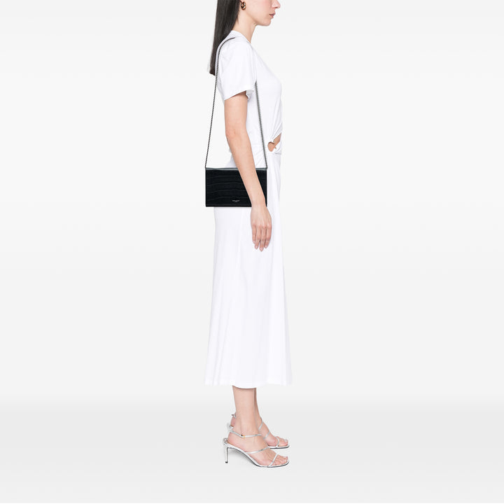 Saint Laurent Croc embossé Cuir Wallet On Chain