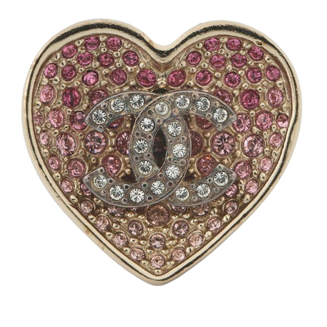 Chanel CC plaqué Rhinestones Heart Bague – GABY PARIS Authentique