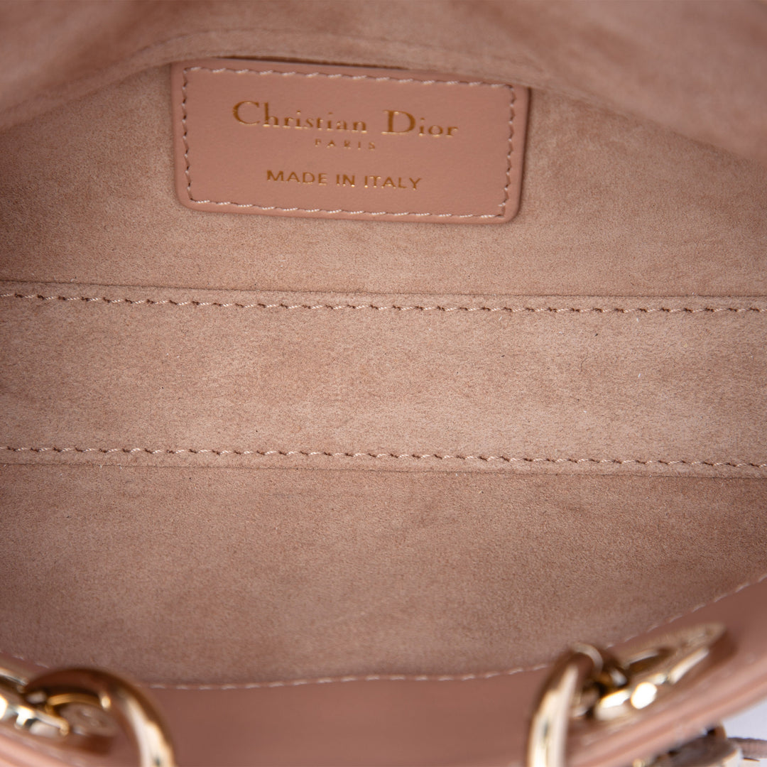 Dior Cannage Lady D Joy Micro Cuir d'agneau Rose