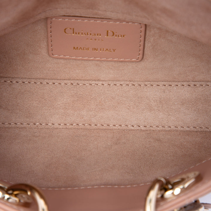 Dior Cannage Lady D Joy Micro Cuir d'agneau Rose