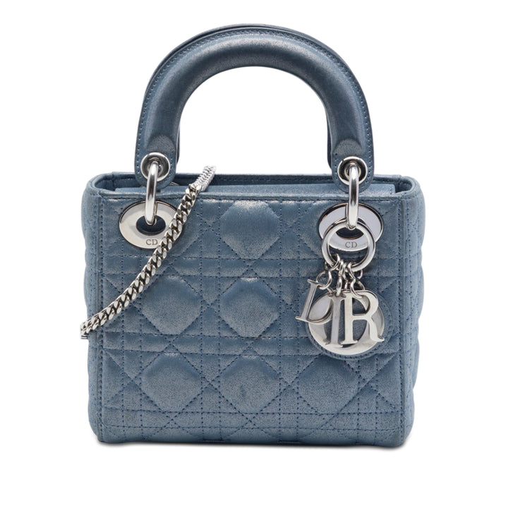 Dior Mini Iridescent Cuir d’agneau Cannage Lady Dior