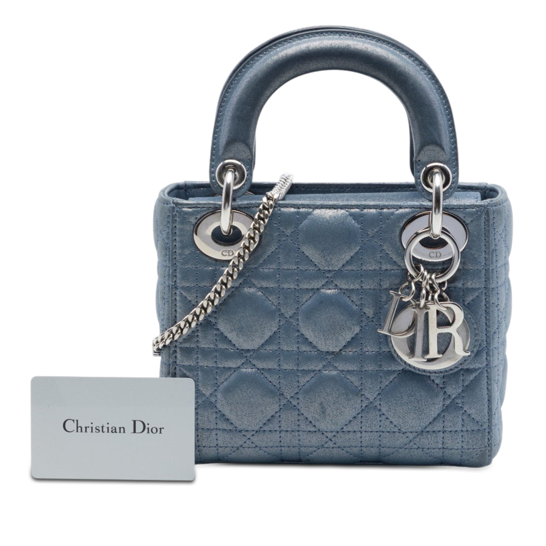 Dior Mini Iridescent Cuir d’agneau Cannage Lady Dior