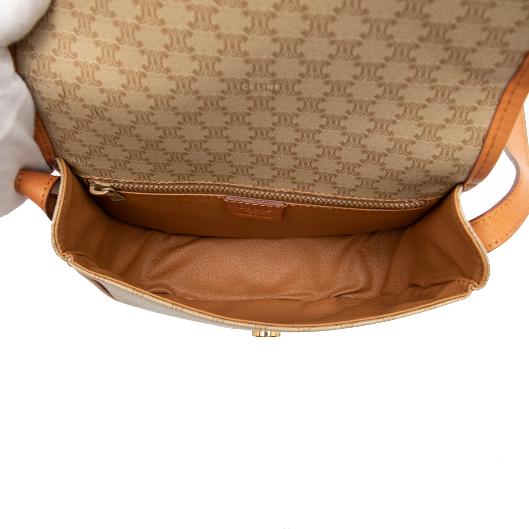 Celine Sac bandoulière Macadam Toile enduite Beige – vue 4 – GABY PARIS
