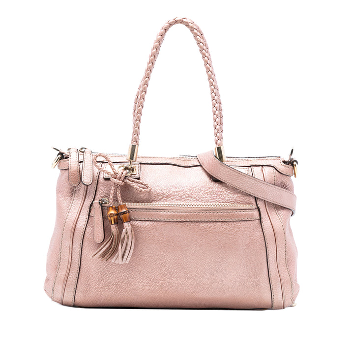 Gucci Metallic Pebbled Cuir de veau Bella Sac