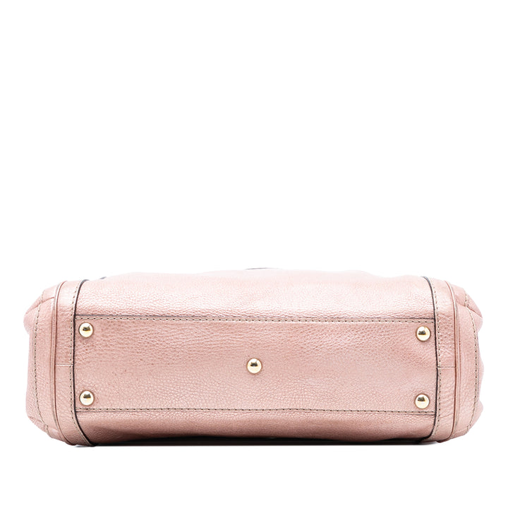 Gucci Metallic Pebbled Cuir de veau Bella Sac