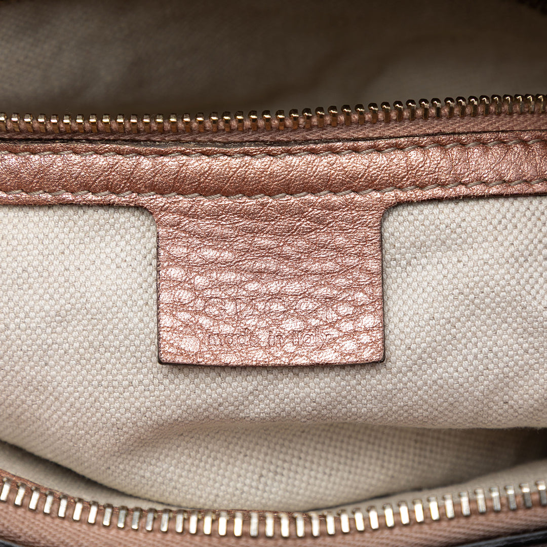 Gucci Metallic Pebbled Cuir de veau Bella Sac