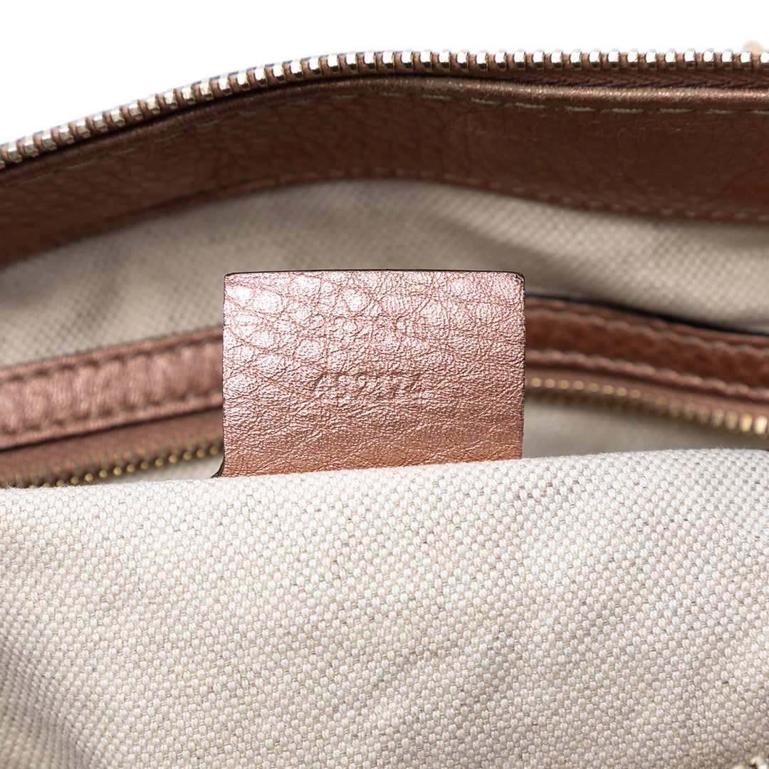 Gucci Metallic Pebbled Cuir de veau Bella Sac