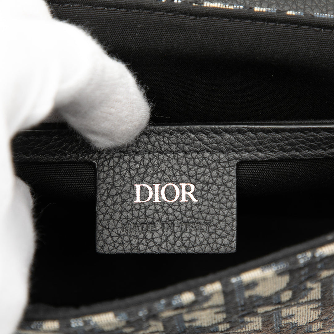 Dior Mini Oblique Toile Saddle Buckle Messenger Sac