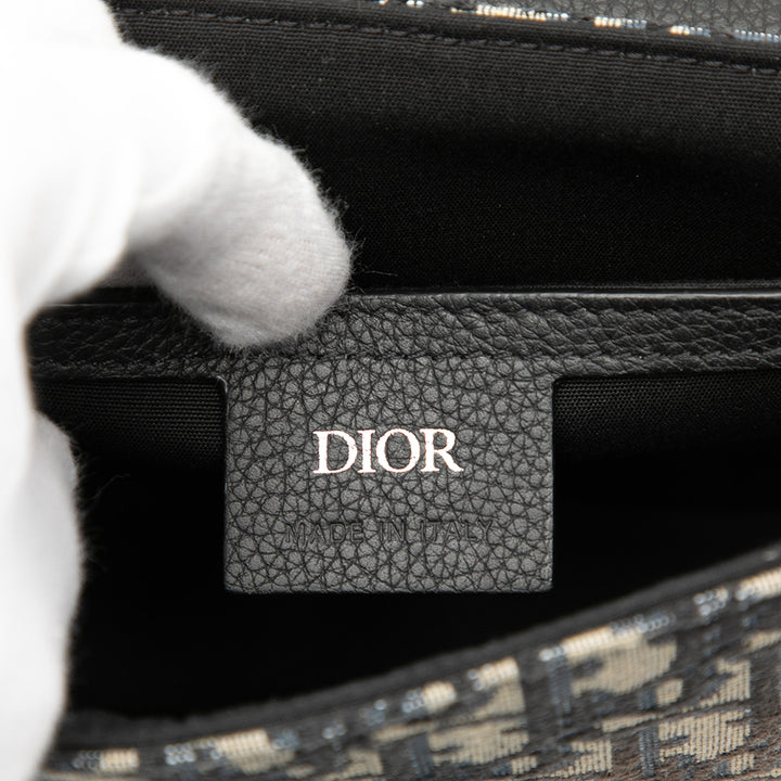 Dior Mini Oblique Toile Saddle Buckle Messenger Sac