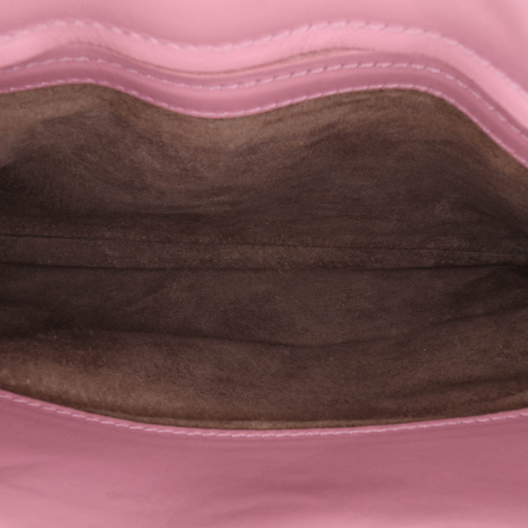 Small Nappa Intrecciato Roma Satchel Pink - Gaby Paris