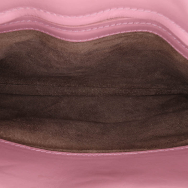 Small Nappa Intrecciato Roma Satchel Pink - Gaby Paris
