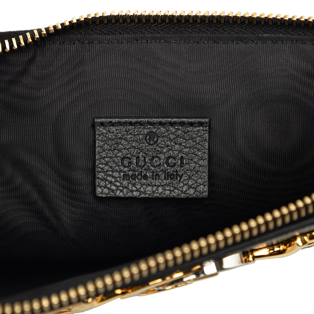 grainé Zumi Zippé Pochette Cuir de veau grainé Noir