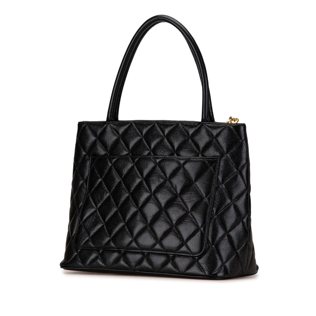 Caviar Medallion Tote Black - Gaby Paris